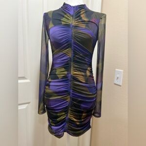 Zara Women's TULLE PRINTED GATHERED DRESS - Size Small